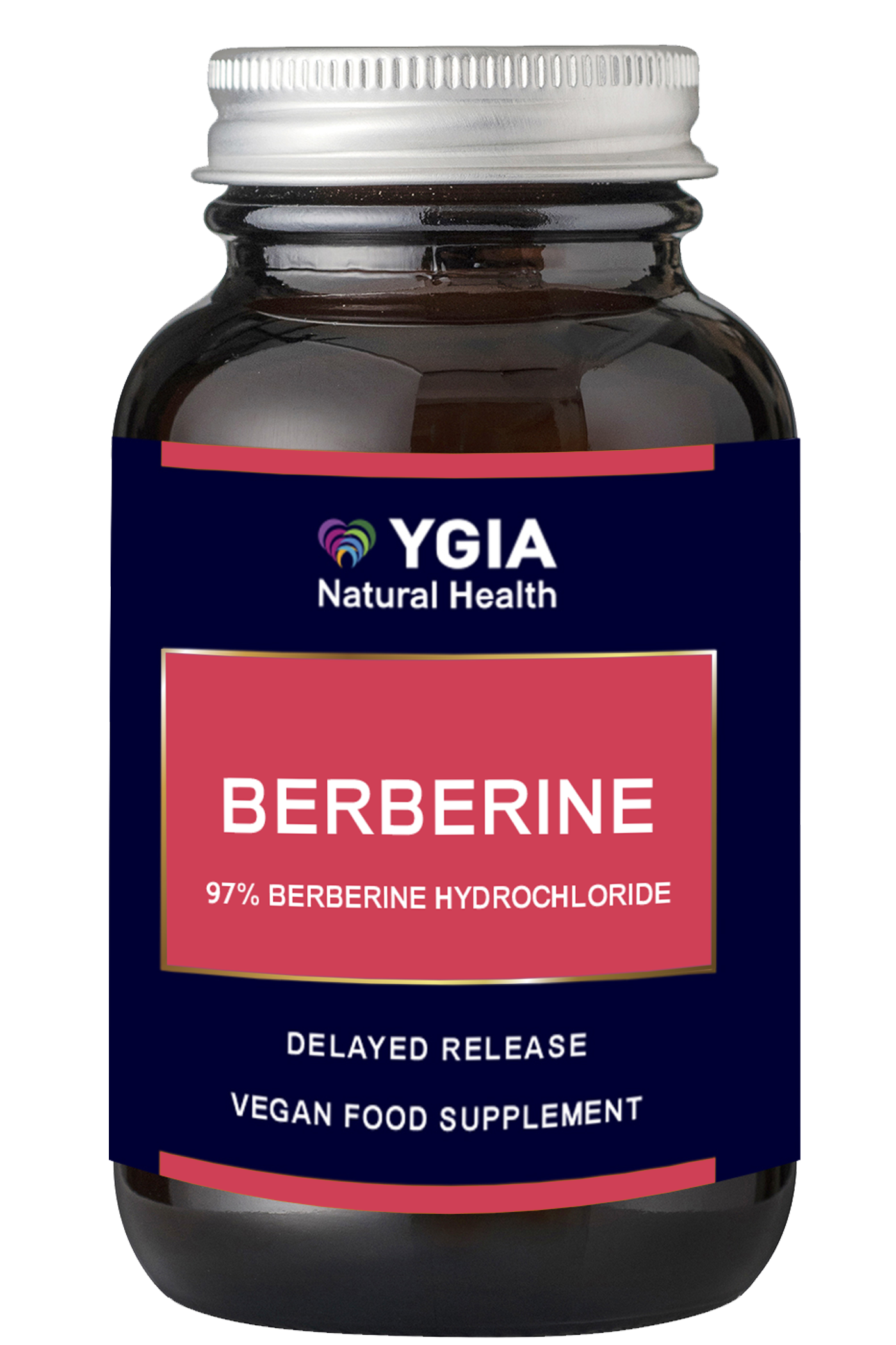 Berberine 97% HCL - Lowers Blood Sugar level - Increases Metabolism - 60 delayed release vegan caps Χ 500 mg(97%) ♦Amber Glass Bottles  ♦ NO Additives  ♦