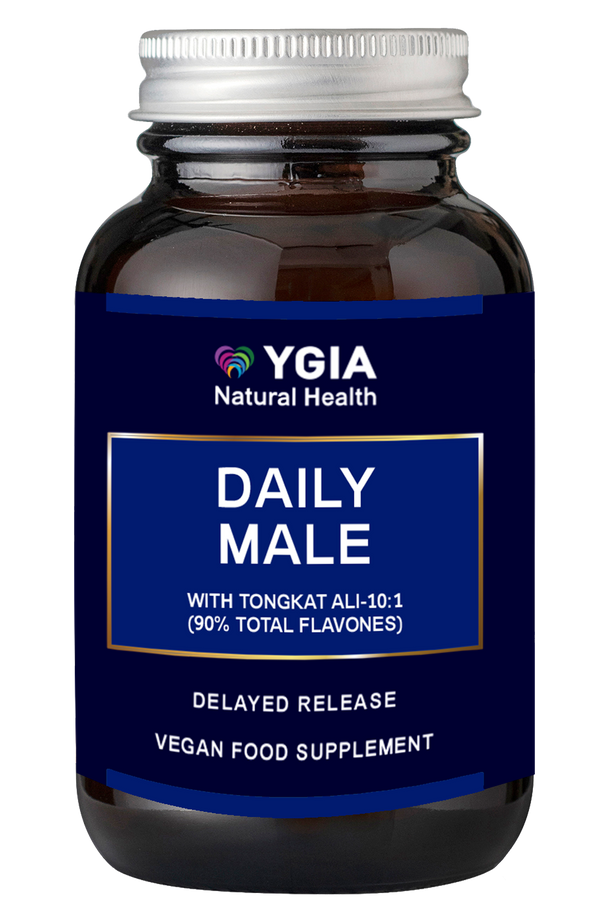 DAILY MALE ♦ 60 Veg Caps X 500mg ♦ Amber Glass Bottles ♦ 100% Natural ♦ Non-GMO ♦ Allergens Free ♦ No Additives ♦ Glass Amber Bottles