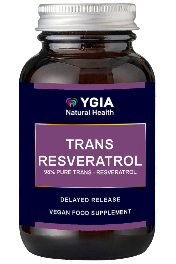 98%  TRANS RESERVATROL ♦ 60 Enteric DRCaps  X 500mg  ♦ Amber Glass Bottles ♦ 100% Natural ♦ Non-GMO ♦ Gluten & Dairy Free ♦ No Additives
