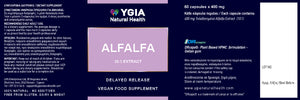 ALFALFA - -Lowers cholesterol - Impoves Digestion -Enzyme and Vitamins Rich- 60 Delayed release VCaps- Amber Glass Bottels ♦ 100% Natural ♦ Non-GMO ♦ Allergens Free ♦ No Additives