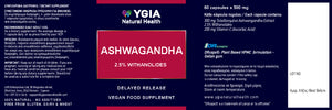 Ashwagandha - Stress Relief- Increases Sexual Drive - 60 delayed release vegan caps Χ 1,500 mg (Std 15-1) ♦Amber Glass Bottles ♦ NO Additives ♦