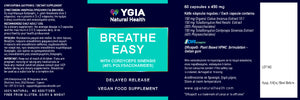 Breath Easy – Energy & Athletic Booster ♦ Lung Defence ♦ 60 Veg Caps X 450mg ♦ 100% Natural ♦ Non-GMO ♦ Allergens Free ♦ No Additives ♦ Glass Amber Bottles
