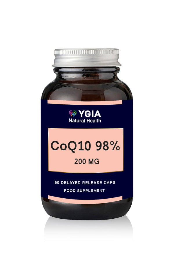 Q10 98%- 200 mg  ♦ 60 Enteric Veg Caps X 500mg  ♦ Amber Glass Bottles ♦ 100% Natural ♦ Non-GMO ♦ Gluten & Dairy Free ♦ No Additives (Copy) (Copy)