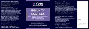 IMMUNITY COMPLEX: WITH BLACK ELDERBERRY (SAMBUCUS) 50:1 & MEDICINAL MUSHROOMS- 60 Delayed Release Vcaps- Amber Glass Bottles- ♦ 100% Natural ♦ Non-GMO ♦ Allergens Free ♦ No Additives
