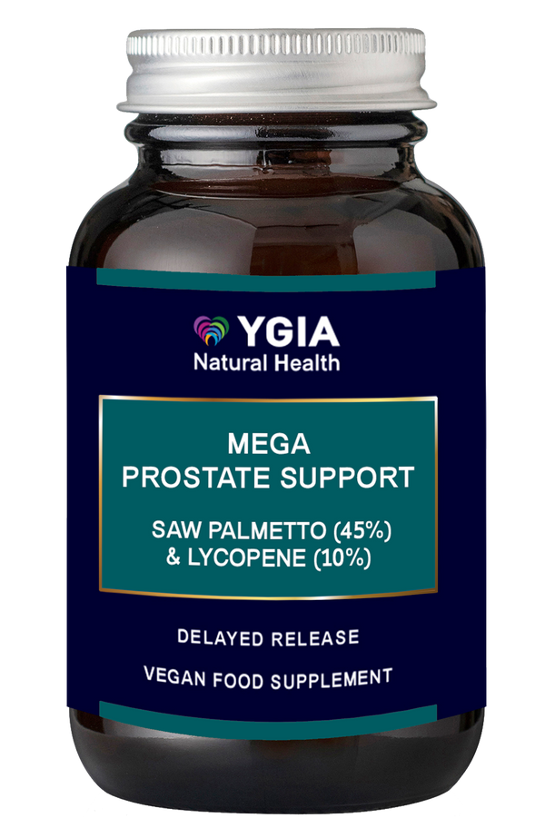 MEGA PROSTATE SUPPORT  ♦ Probably the most effective herbal supplement for Prostate Health ♦ Unique Formula  ♦ 60 Delayed Release Veg Caps X 600 mg ♦ 100% Natural ♦ Non-GMO ♦ Allergens Free ♦ No Additives ♦ Glass Amber Bottles
