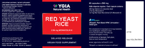 RED YEAST RICE ♦ 60 Veg Caps X 500mg ♦ Amber Glass Bottles ♦ 100% Natural ♦ Non-GMO ♦ Gluten & Dairy Free ♦ No Additives
