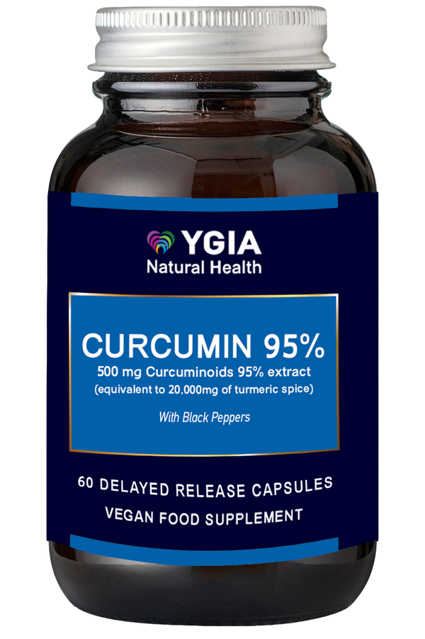 Curcumin 95% ♦ High Strength Curcumin ♦ Potent Anti-Inflammatory ♦ Immune Booster ♦ 60 Veg Caps X 550mg ♦ Non-GMO ♦ Allergens Free ♦ No Additives ♦ Glass Amber Bottles