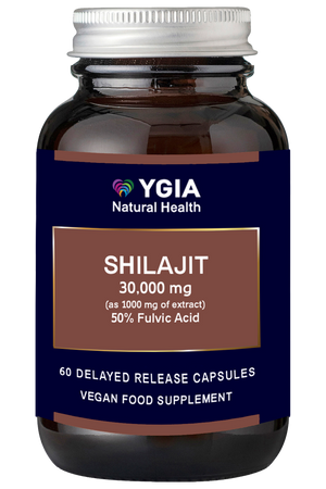 Shilajit -30,000 mg με 50% Φουλβικό Οξύ - Φυσικός «ενισχυτής»
Ενέργεια & Αντοχή ♦ 60 κάψουλες βραδείας αποδέσμευσης, φυτικές Χ 500 mg  ♦ Γυάλινα Φιμε Μπουκάλια ♦ Χωρίς Πρόσθετα ♦ 100% Shilajit 