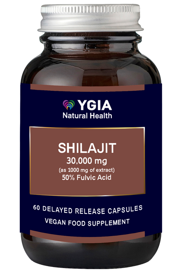 Shilajit -30,000 mg με 50% Φουλβικό Οξύ - Φυσικός «ενισχυτής»
Ενέργεια & Αντοχή ♦ 60 κάψουλες βραδείας αποδέσμευσης, φυτικές Χ 500 mg  ♦ Γυάλινα Φιμε Μπουκάλια ♦ Χωρίς Πρόσθετα ♦ 100% Shilajit 
