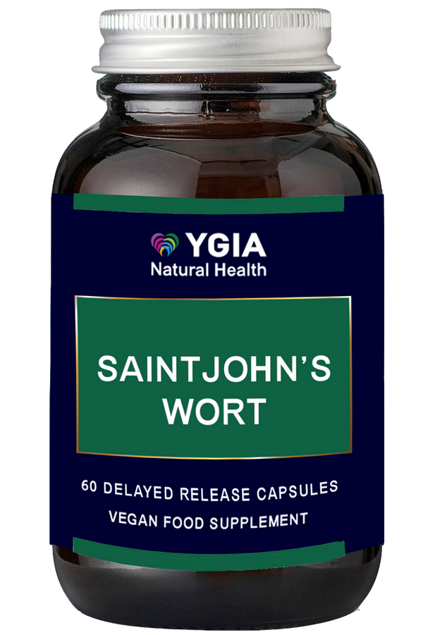 ST. JOHN'S WORT ♦ 60 Veg Caps X 500mg  ♦ Amber Glass Bottles ♦ 100% Natural ♦ Non-GMO ♦ Gluten & Dairy Free ♦ No Additives