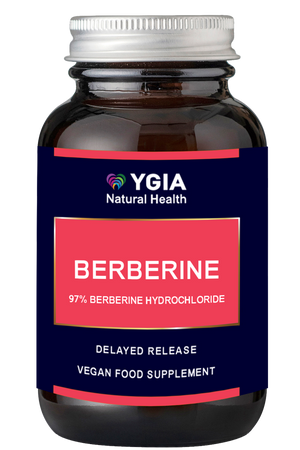 Berberine 97% HCL - Lowers Blood Sugar level - Increases Metabolism - 60 delayed release vegan caps Χ 500 mg(97%) ♦Amber Glass Bottles  ♦ NO Additives  ♦