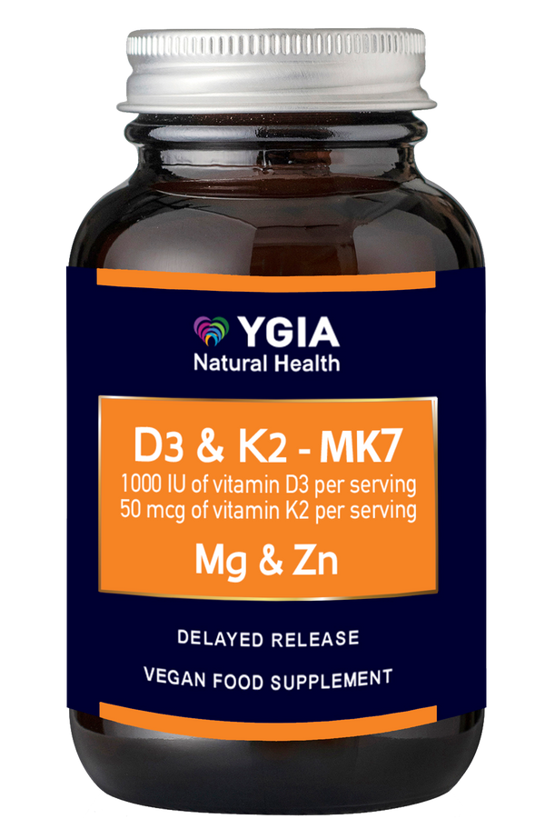 D3 & K2 MK7  1,000 IU/ 50 mcg Magnesium Glycinate  & Picolinate  Zinc ♦ 60 Enteric DRCaps  ♦ Amber Glass Bottles ♦ 100% Natural ♦ Non-GMO ♦ Gluten & Dairy Free ♦ No Additives