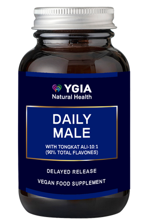 DAILY MALE ♦ 60 Veg Caps X 500mg ♦ Amber Glass Bottles ♦ 100% Natural ♦ Non-GMO ♦ Allergens Free ♦ No Additives ♦ Glass Amber Bottles