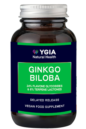 GINKGO BILOBA ♦ 60 Veg Caps X 500mg ♦ Amber Glass Bottles ♦ 100% Natural ♦ Non-GMO ♦ Gluten & Dairy Free ♦ No Additives