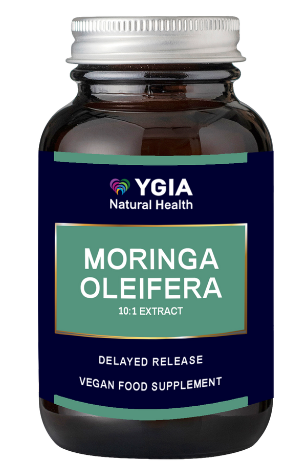 Moringa Oleifera 10:1 - The king of superfoods- Protects and nourishes skin and hair- 60 Delayed Release VCaps - Amber Glass bottles